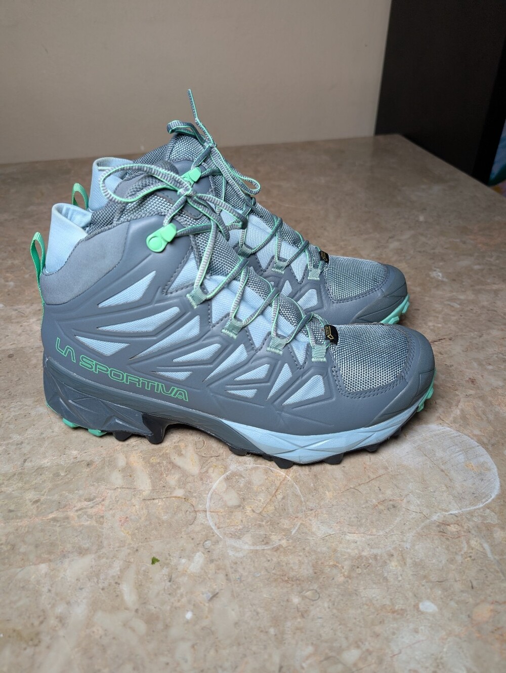 La Sportiva Blade GTX Mid-Cut Hiking Trail Boots Grey-Aqua Women Size 10 No Box